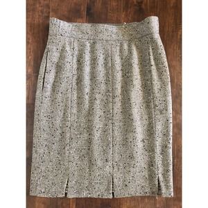 Ognibene Zendman Women 8 Brown Tweed Wool Pencil Straight Knee Length Skirt NN